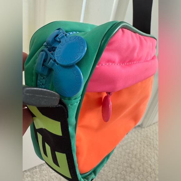 Stella McCartney Kids color block logo strap shoulder bag pink orange neon black - Picture 6 of 10